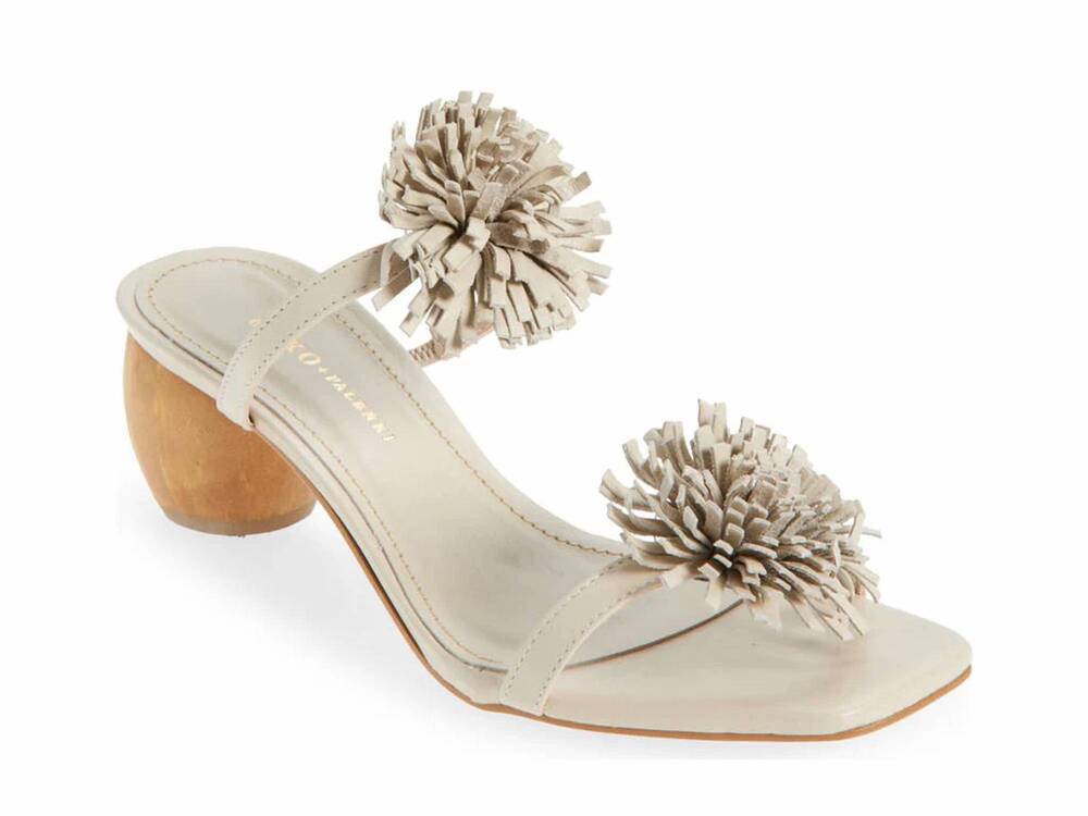 NEW KOKO + PALENKI women's aliza leather heel in nude